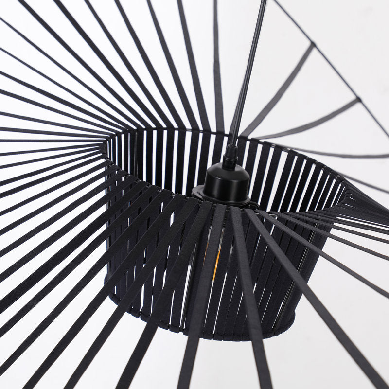 Keligo 78.8" Wide Geometric Strap Vertigo Chandelier Black