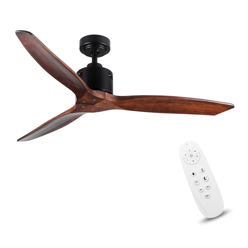 Farmhouse 52 in. integrated Ceiling Fan without Light, with Remote Control and 3 Solid Wood Blades