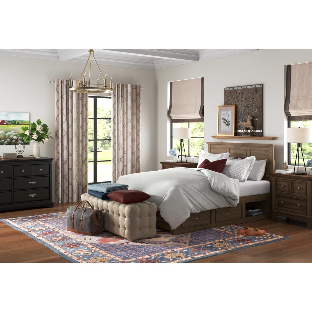 Linen Upholstered Bench