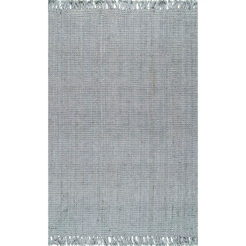 Farmhouse Handmade Tufted Chunky Jute Grey Rug 5x8 ft