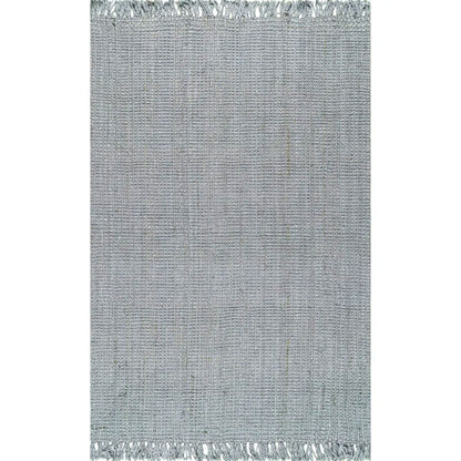 Farmhouse Handmade Tufted Chunky Jute Grey Rug 5x8 ft