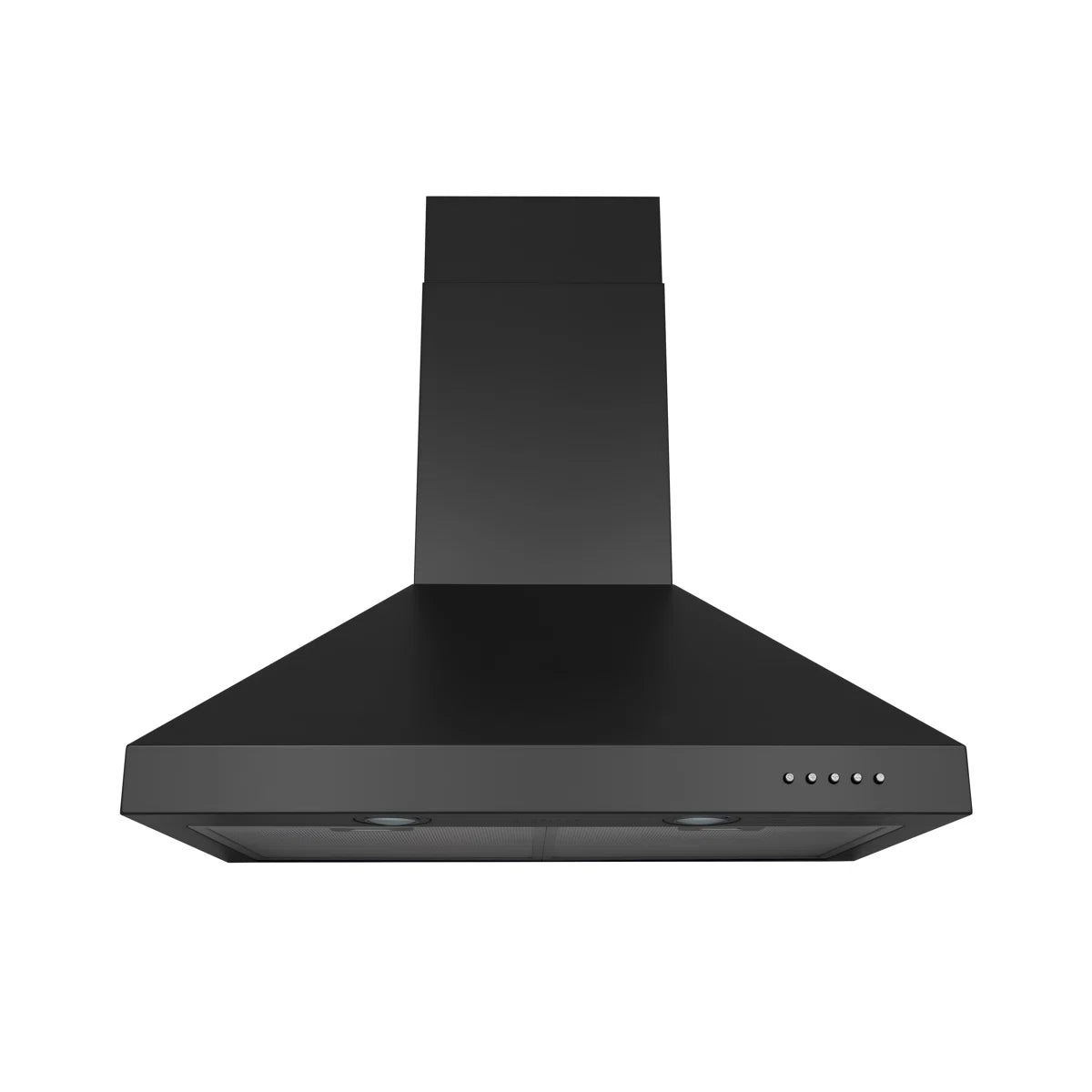Hauslane Wall Mount Range Hood 30 Inch | Matte Black Wall Chimney | Duct/Ductless Convertible, Strong Suction, Six-layer Aluminum Filters, Changeable LED Lamps, Stove Kitchen Vent Hood