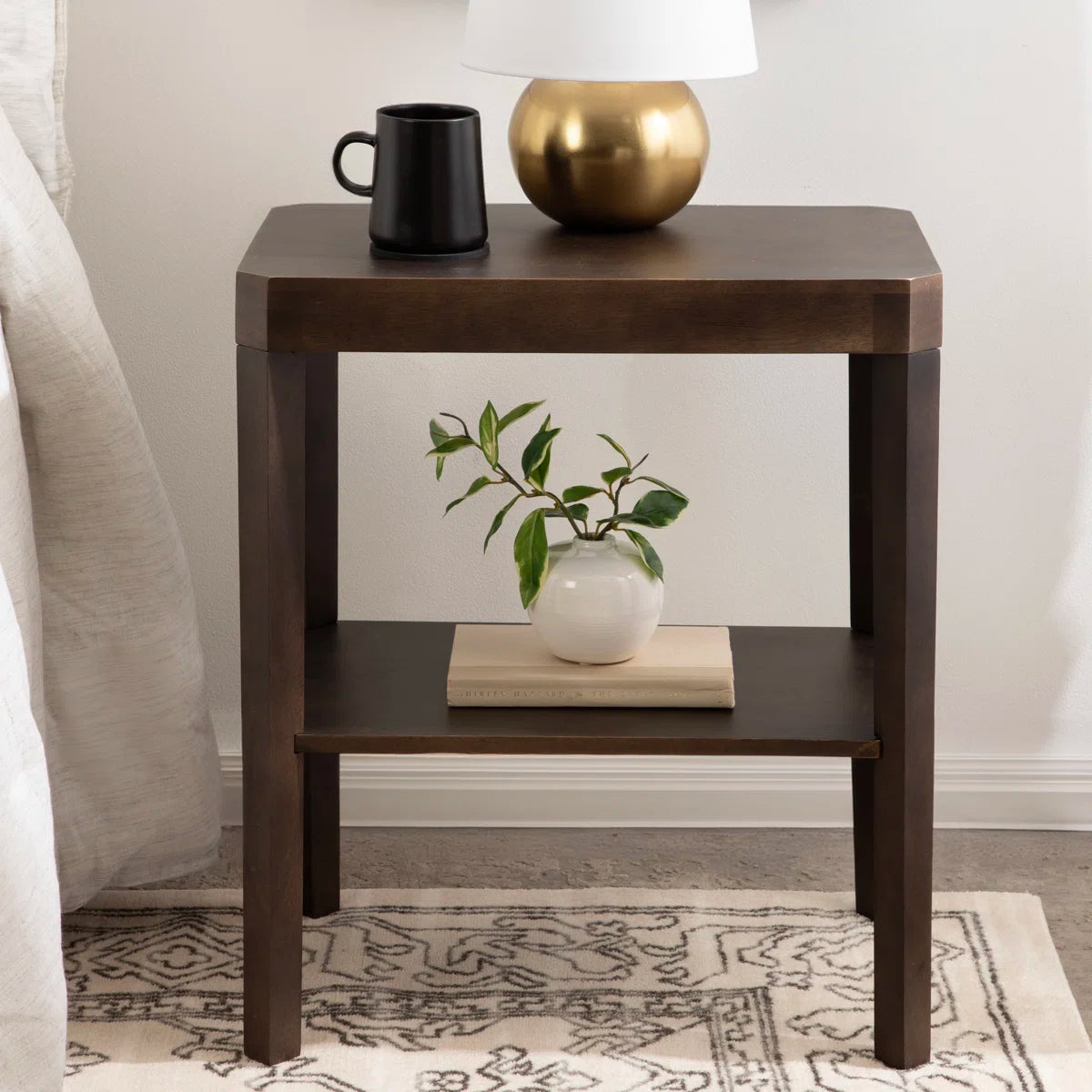 Ardentown Solid Wood Side Table with Storage
