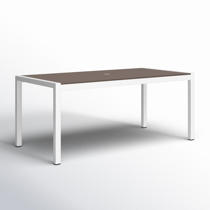 Aynura Plastic 6 - Person Dining Table For Indoor/Outdoor Grey/White