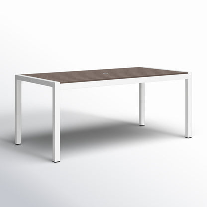 Aynura Plastic 6 - Person Dining Table For Indoor/Outdoor Grey/White