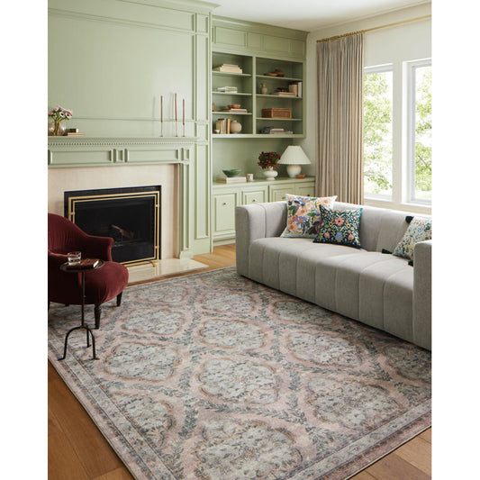 Rifle Paper Co. x Loloi Courtyard Blush Area Rug 7'6” x9'6”