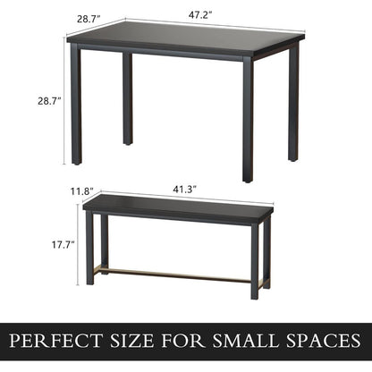 Kaihlani 4 - Person Dining Set (47in.L Table) Black