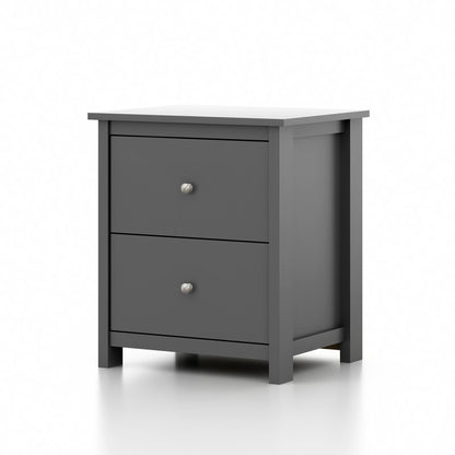 Isenbert 21.9" 2 Drawer Nightstand GRAPHITE GREY