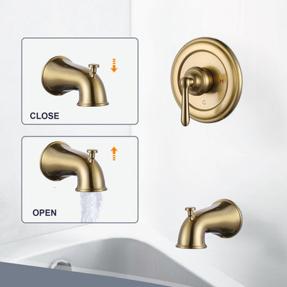 Pressure Balance Shower System 1.8 GPM Shower Faucet With Tub Spout And Brass Rough-In Valve TS09E61G