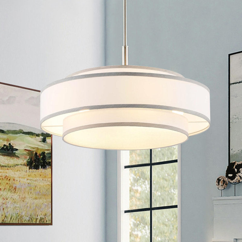 Aasim 5 - Light Shaded Drum Chandelier