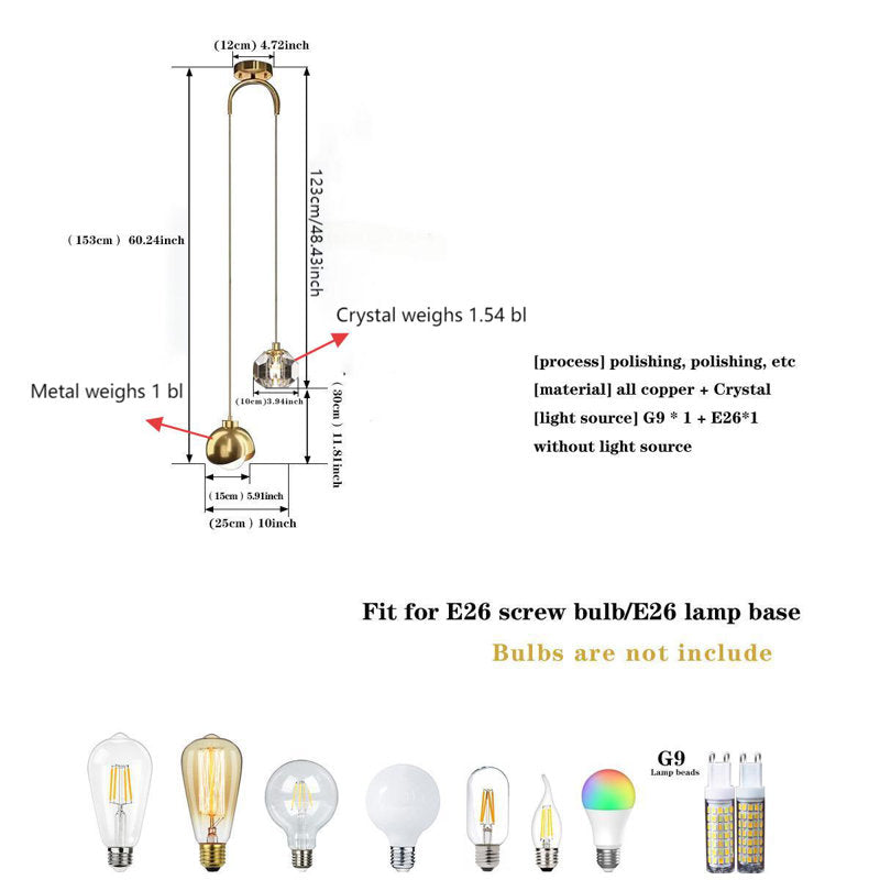 Logunn 2 - Light Sphere Chandelier Ceiling Light With Crystal Accents