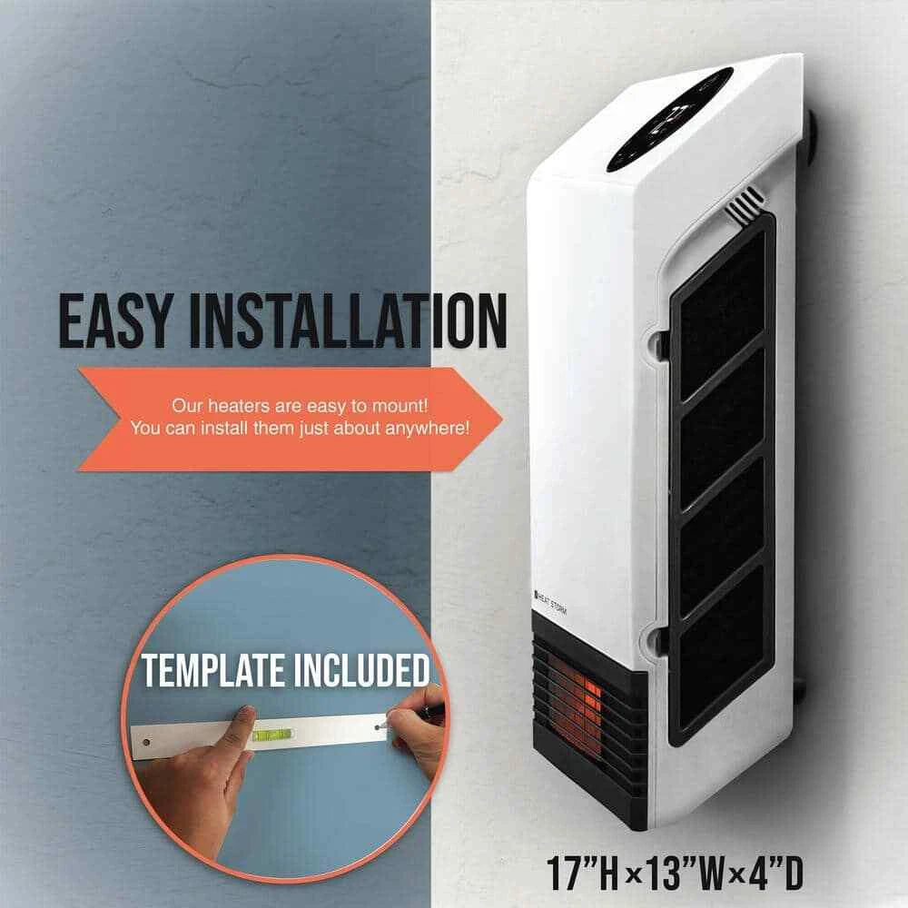 Deluxe 1,000 Watt Electric Infrared Wall Mounted Heater WHITE
