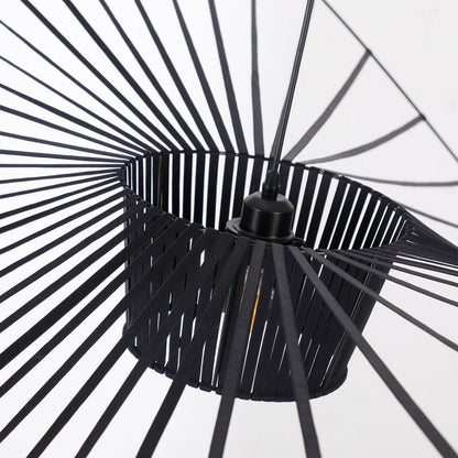 Keligo 78.8" Wide Geometric Strap Vertigo Chandelier Black