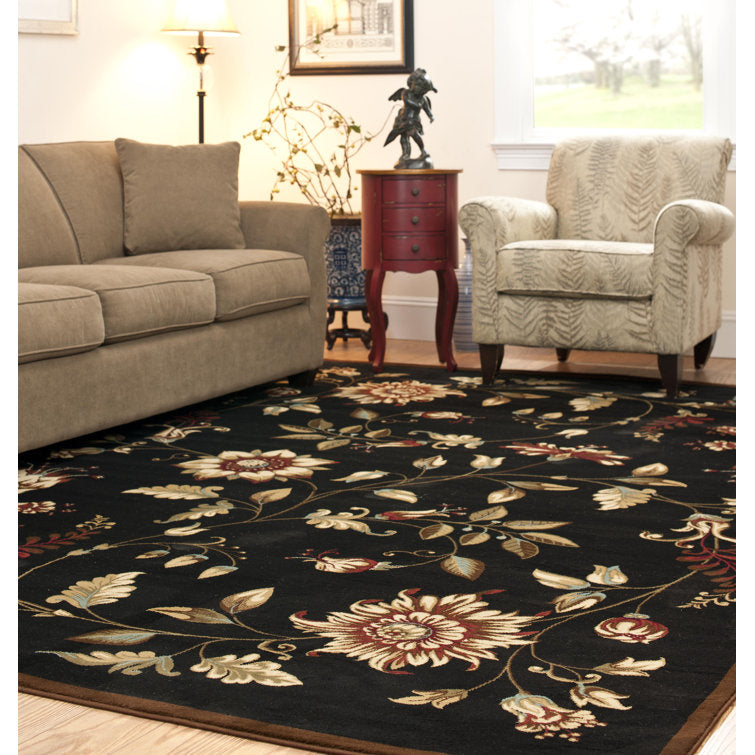 Carolane Black Area Rug 8'9” x12’