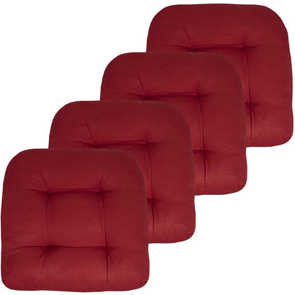 Premium Thick Patio Pad Tufted 19 x 19 x 4"" Solid Outdoor Chair Seat Cushions Pack Of 4 ( open box )