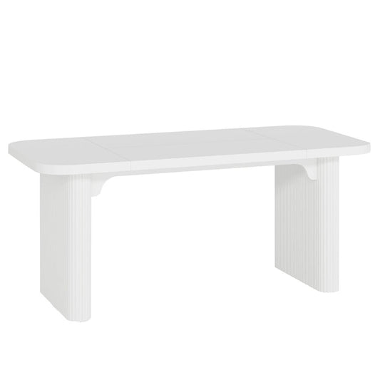 62.2" Wood Executive Desk Simple Rectangular Computer Desk Writing Table White Color
