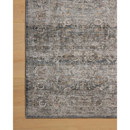Dove / gold Amber Lewis x Loloi machine washable rug 3 ft 6 in x 5 ft 6 in