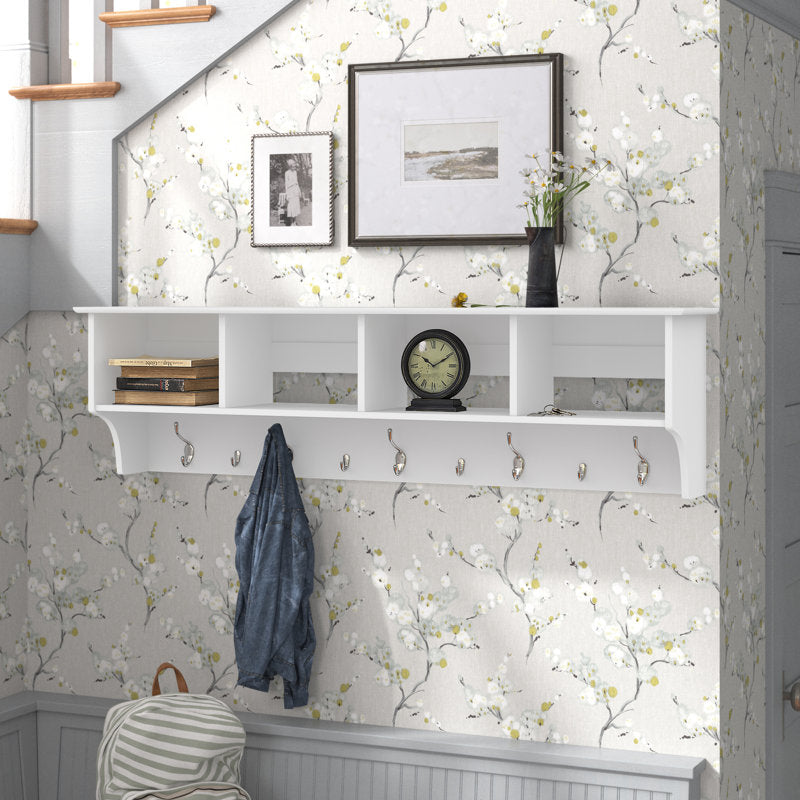 Raitsa 9 - Hook Wall Mounted Coat Rack WHITE