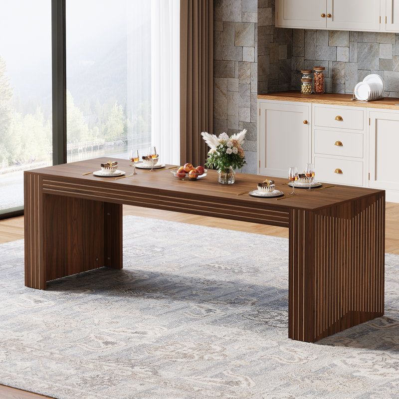 78.7-inch Rectangle Dining Table For 6, Long Dinner Table For Kitchen, Dining Room