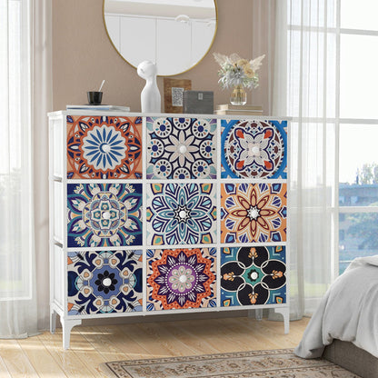 Bedroom Dresser, 9 Drawer Tall Dresser for Bedroom, Storage Chest of Drawers, 39.4'' H X 36.2'' W X 11.7'' D Vintage