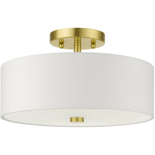 Chandran 2-Light Semi Flush Mount Beige With Golden Cover