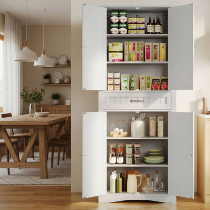 Orys 70.8" Modern Kitchen Pantry White Color