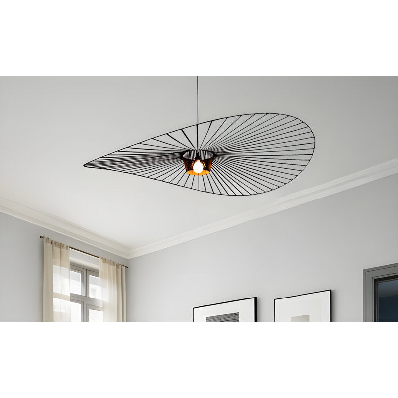 Keligo 78.8" Wide Geometric Strap Vertigo Chandelier Black