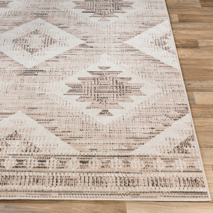 Hiller Distressed Southwestern Tan/Black Area Rug 7.10" x 10ft 2 inch