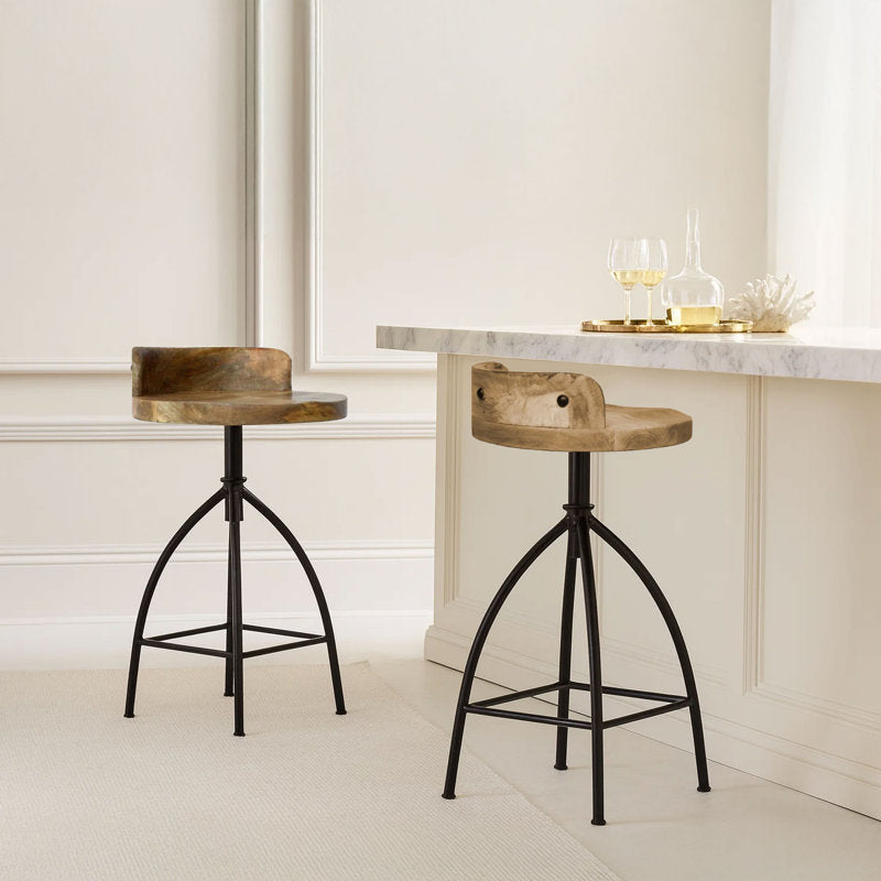 Kohlmeier Industrial Style Counter Height Stool with Adjustable Swivel Seat (open box ) only 1