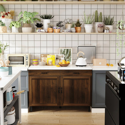 Sturbridge 47.2'' Kitchen Island with Solid + Manufactured Wood Top