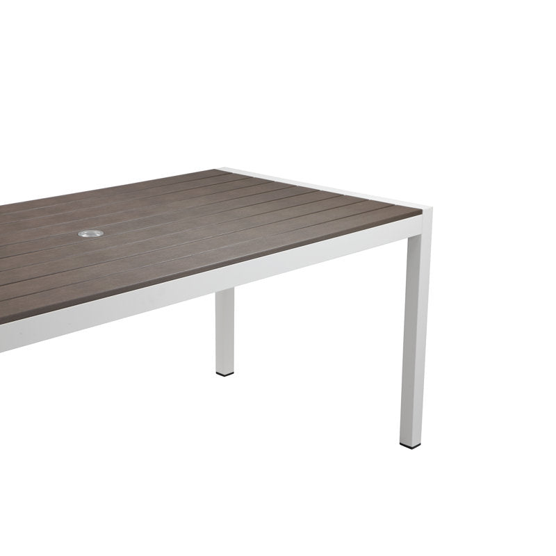 Aynura Plastic 6 - Person Dining Table For Indoor/Outdoor Grey/White