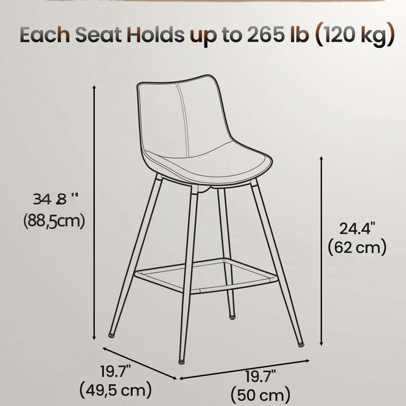 Bar Stools Set of 2 Counter Height Bar Stools ( 28” seat height )