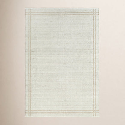 Lavande Geometric Wool Area Rug in Ivory/Tan 5ft x 7ft 6'