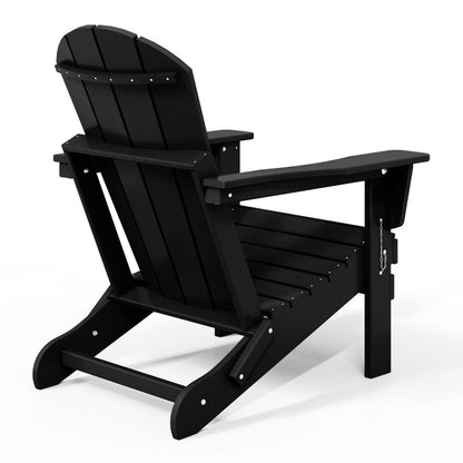 Shawnna Weather-Resistant Foldable Outdoor Adirondack Chair black
