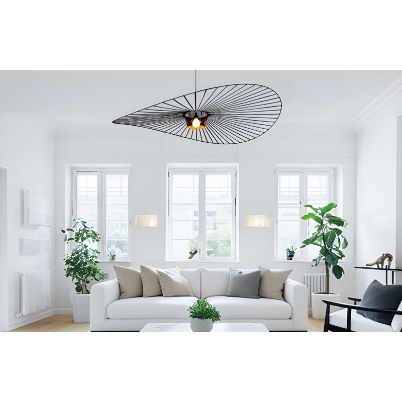 Keligo 78.8" Wide Geometric Strap Vertigo Chandelier Black