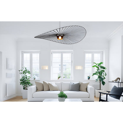 Keligo 78.8" Wide Geometric Strap Vertigo Chandelier Black