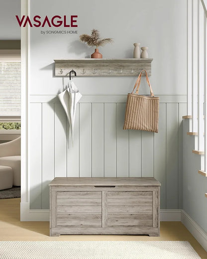 VASAGLE Storage Bench Ash Grey-Farmhouse storage 40 x 100 x 46cm