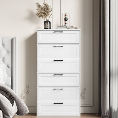 Amekia 6 Drawer 23.6" W Lingerie Warm White Color Chest