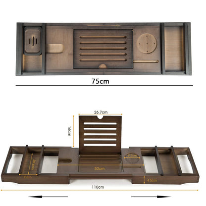 Nazirah Freestanding Bamboo Bath Caddy