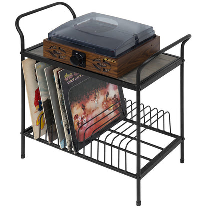 Audio Media Storage Rack with Vinyl Record Shelf