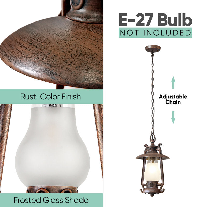 Rosalie Black 1 - Bulb 20.5 H Outdoor Adjustable Hanging Lantern