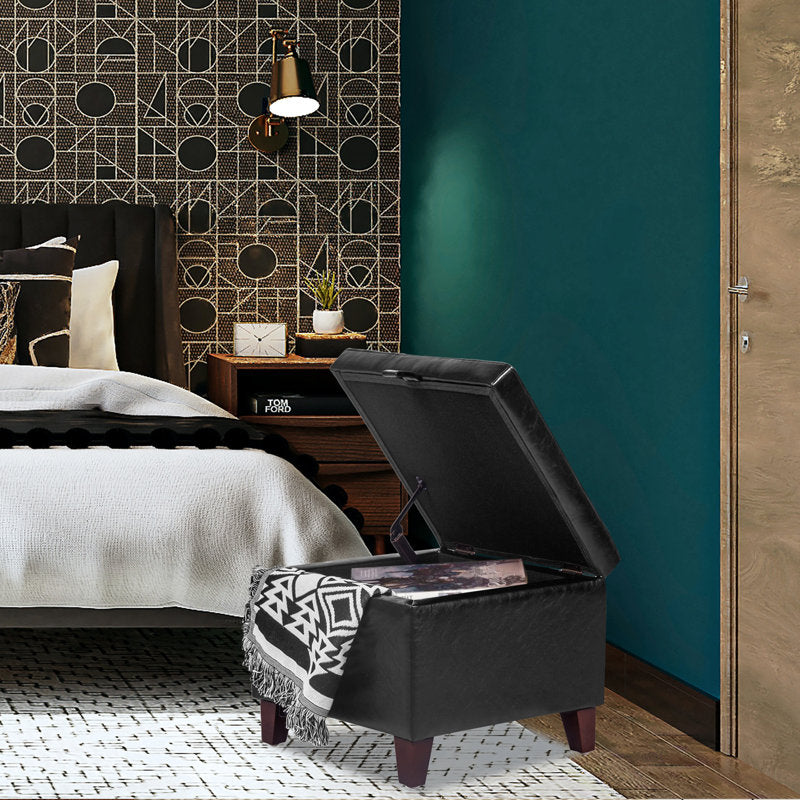 Orella 17.7" Tufted Square Storage Ottoman