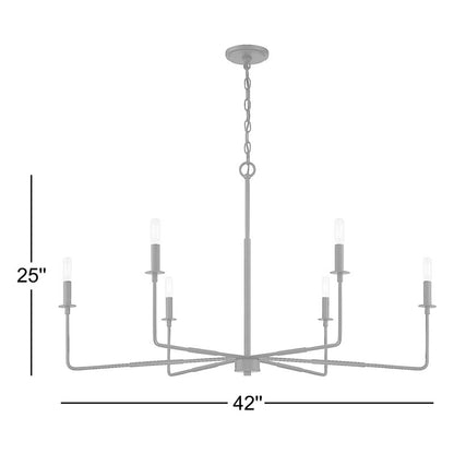Alysa 6 - Light Candle Style Classic Chandelier