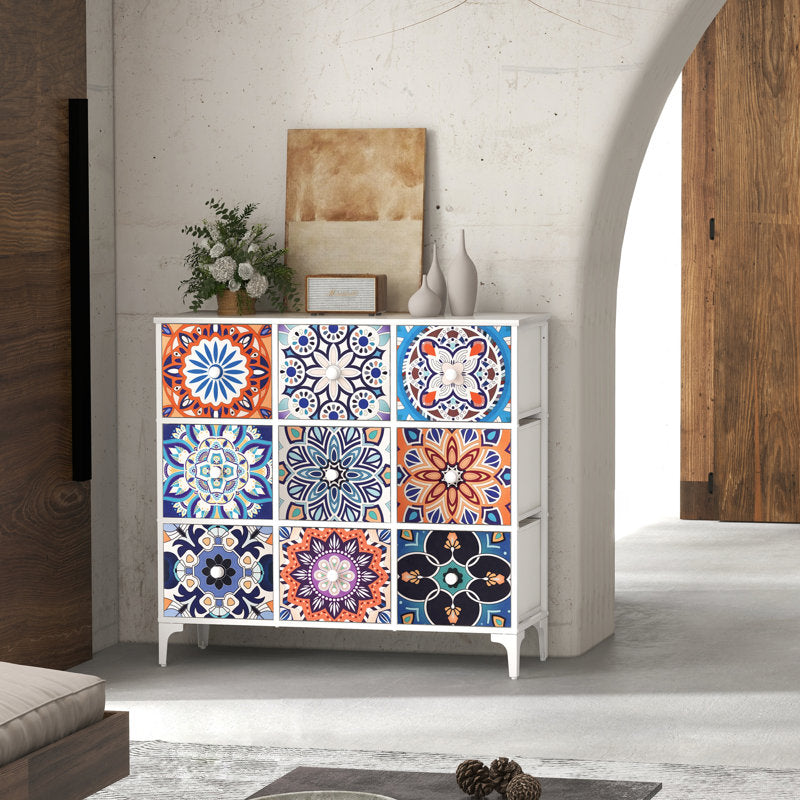 Bedroom Dresser, 9 Drawer Tall Dresser for Bedroom, Storage Chest of Drawers, 39.4'' H X 36.2'' W X 11.7'' D Vintage