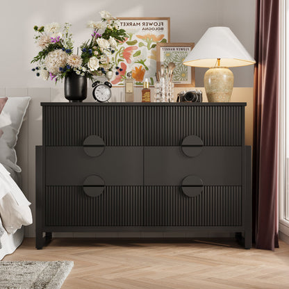 Modern Blackish 6 Drawer Dresser