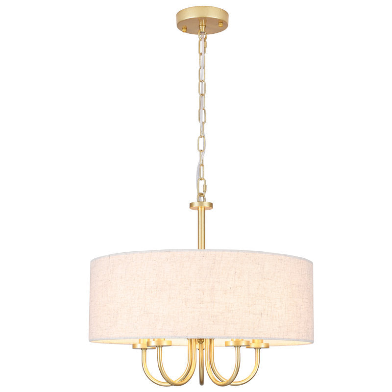 Gula 5 - Light Dimmable Drum Chandelier gold and beige