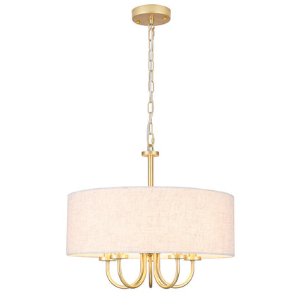 Gula 5 - Light Dimmable Drum Chandelier gold and beige