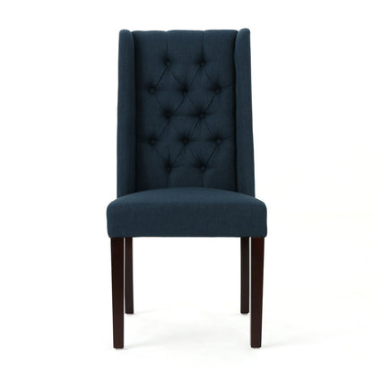 Toshia Navy Blue Upholstered Dining Chair (No Box) Set of 2 chairs