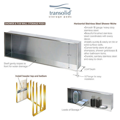 Transolid Recessed Storage Pod Shower Caddy