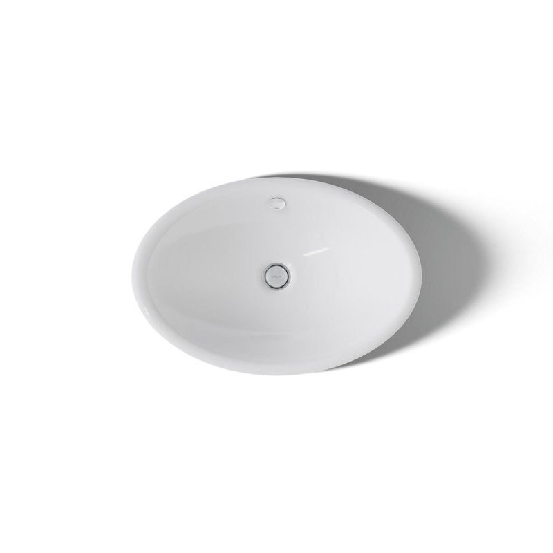 Iron Plains Metal Oval Vessel Bathroom Sink with Overflow W White